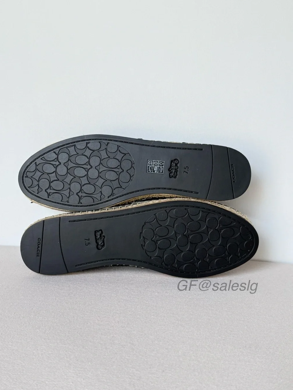 Coach Cruz Espadrille Leather Loafer Black CR848 Size 7.5